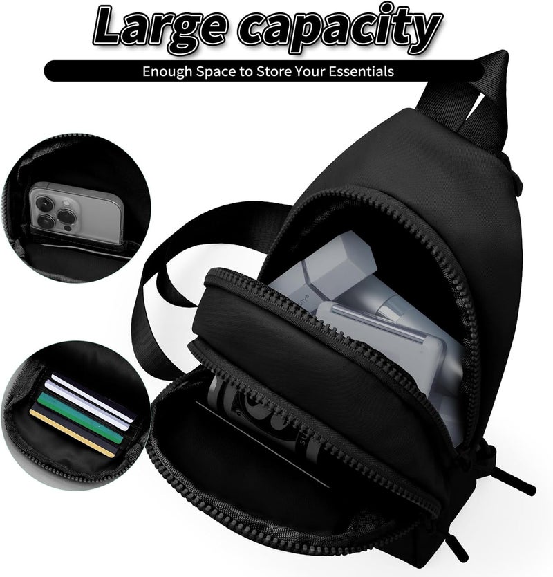 Fystdtote Birthday Gift for 5 6 7 8 9 10 11 12 13 14 15 16 Year Old Girls Fanny Pack Crossbody Bags for Women,Cute Trendy Stuff - Black,A - Image 2